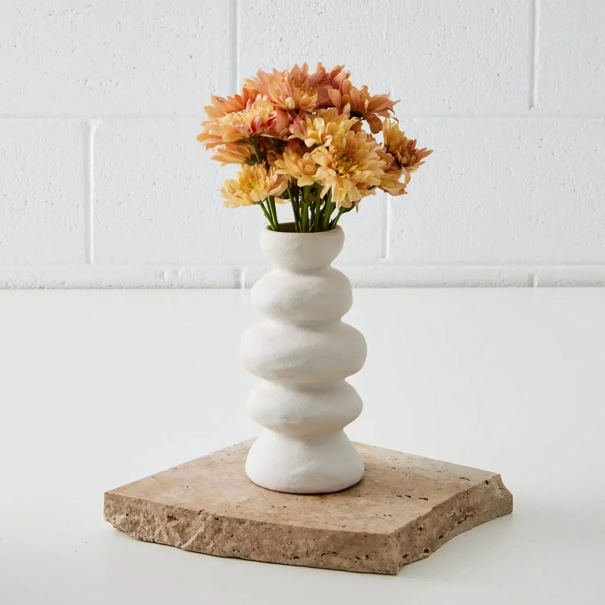 Abstract Ceramic Vase White Large COAST