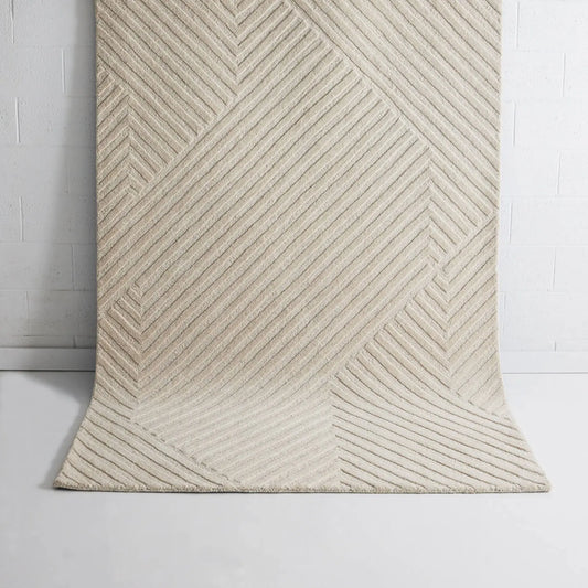 Azure Ivory Wool Floor Rug DecoRug