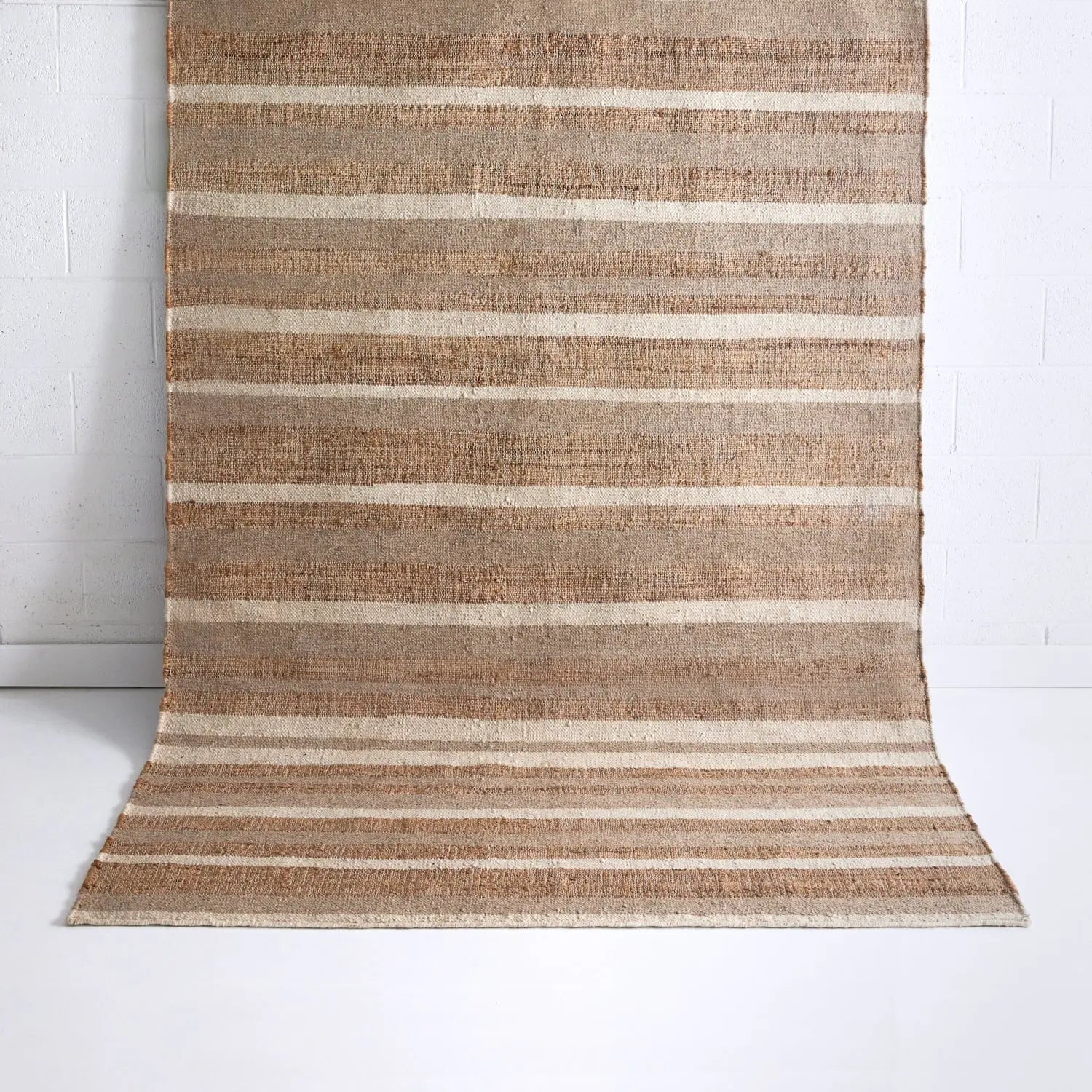 Bondi Jute Striped Floor Rug Natural DREAMHOME
