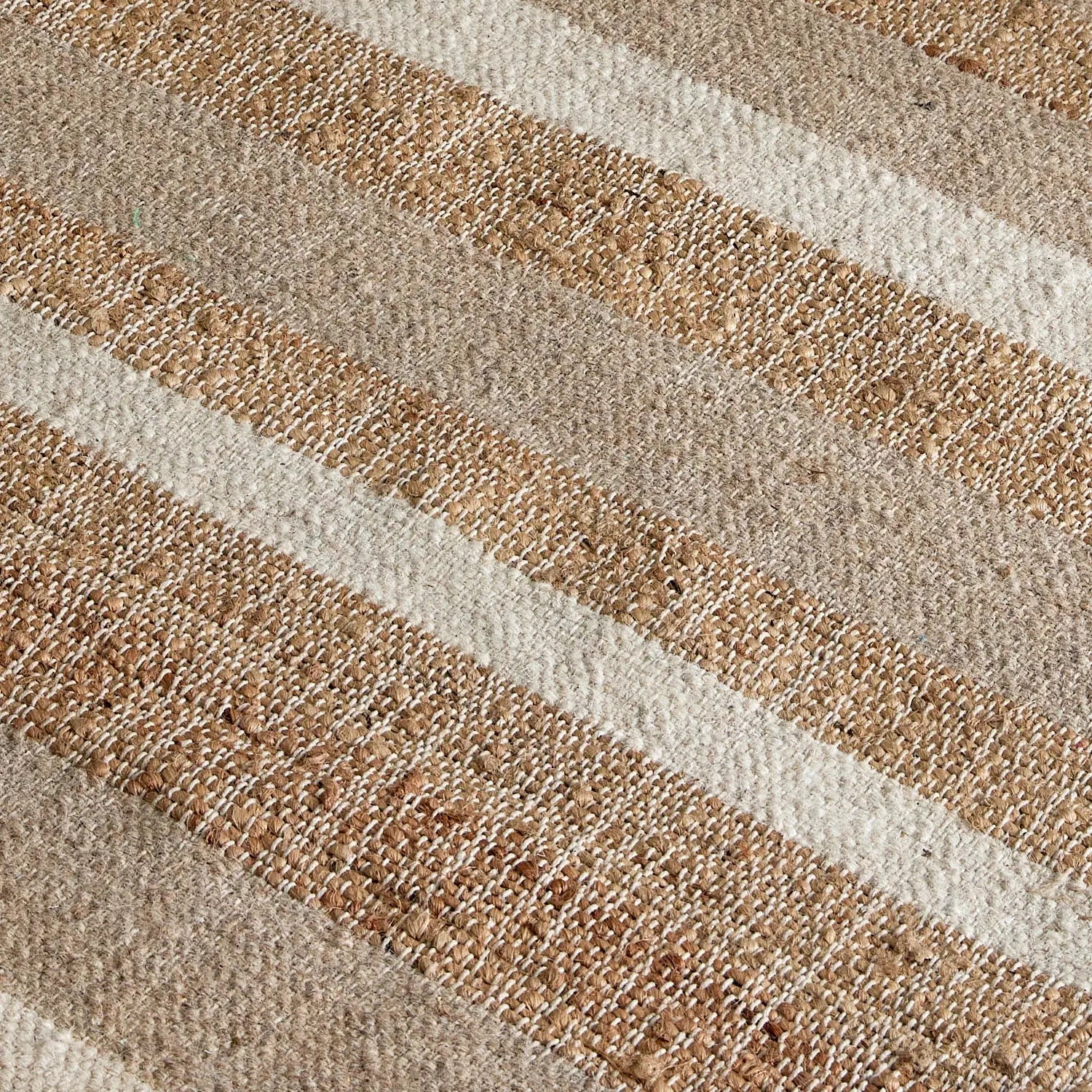 Bondi Jute Striped Floor Rug Natural DREAMHOME