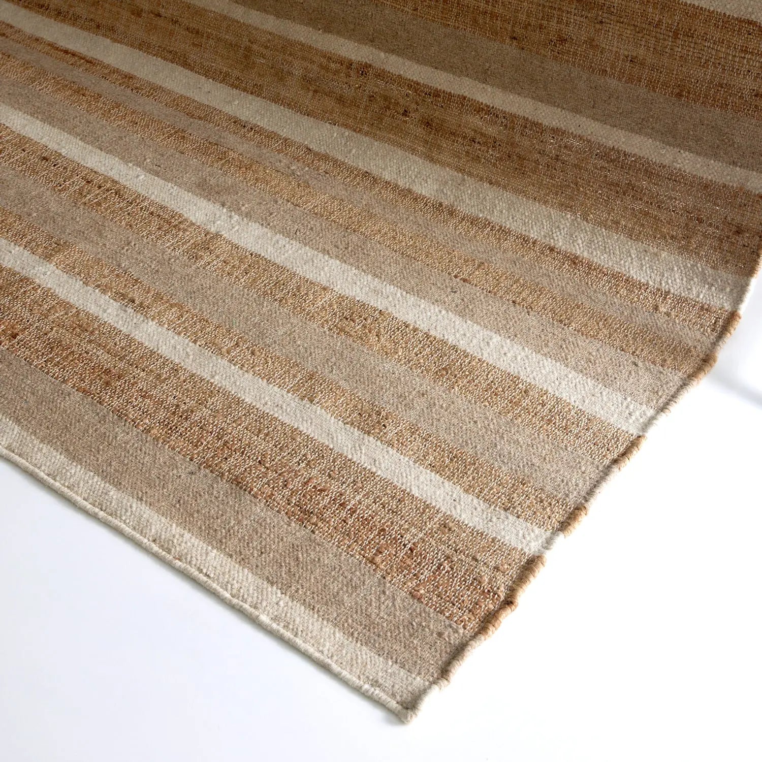 Bondi Jute Striped Floor Rug Natural DREAMHOME
