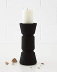 Ceramic Pillar Candle Holder Black KAILE