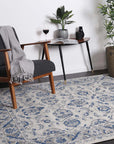 Delicate Cassandra Blue & Ivory Rug - DEL17