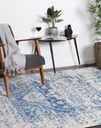 Delicate Audrey Ivory & Navy Rug - DEL21