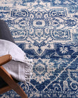 Delicate Audrey Ivory & Navy Rug - DEL21
