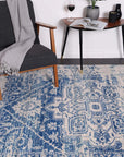 Delicate Audrey Ivory & Navy Rug - DEL21