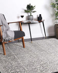 Delicate Katherine Grey & Ivory Rug - DEL23
