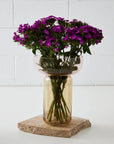Glass Footed Vase Pink and Amber COAST