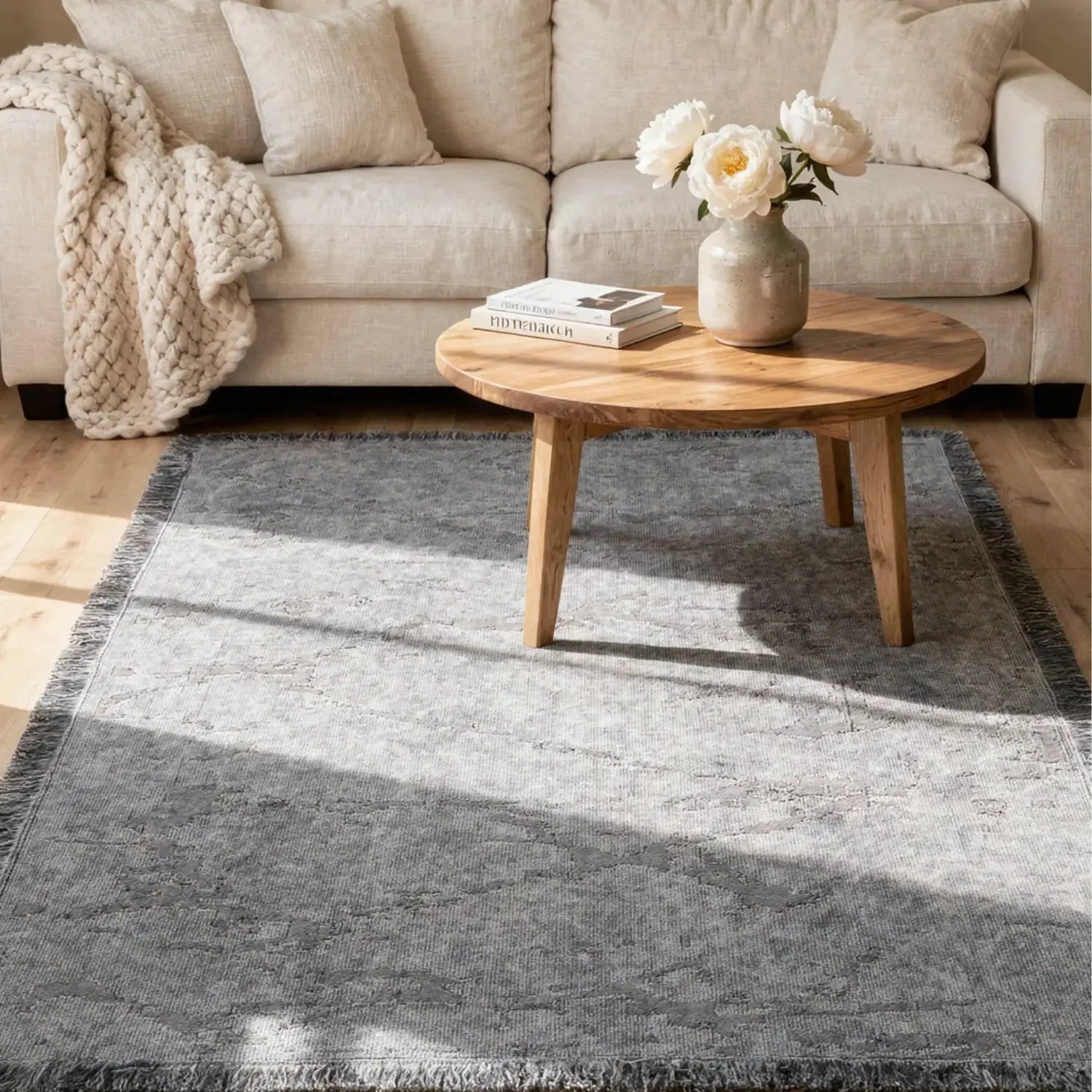 Haryana Light Denim Stonewashed Rug empty1