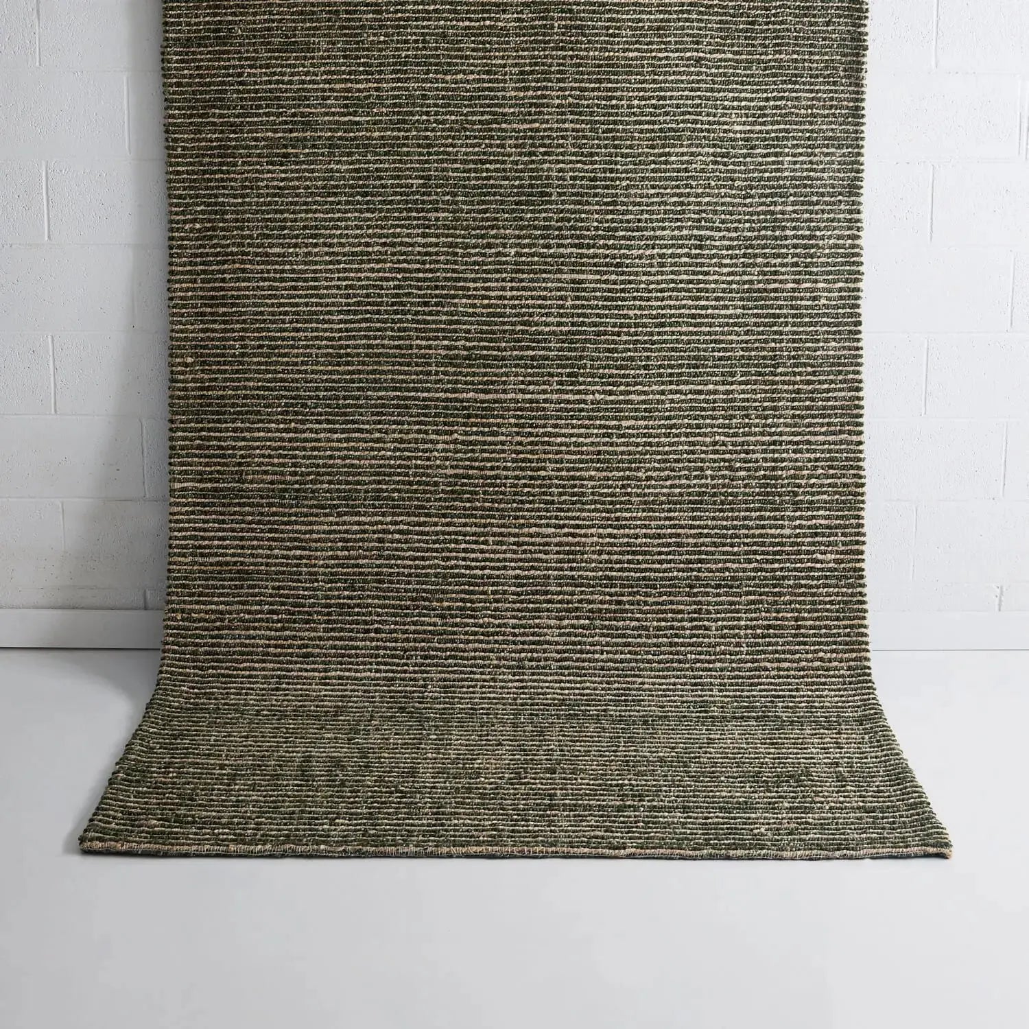 Henley Jute and Wool Floor Rug Olive DREAMHOME