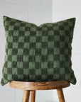 Isaac Grid Check Cushion Green CELADON