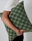Isaac Grid Check Cushion Green CELADON