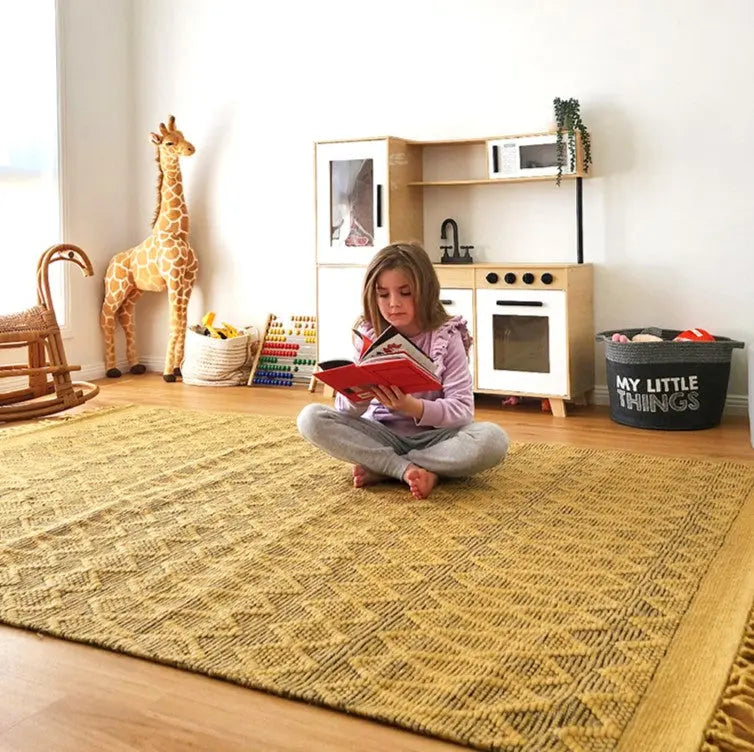 Kailua Mustard Wool Rug (Moroccan) DecoRug