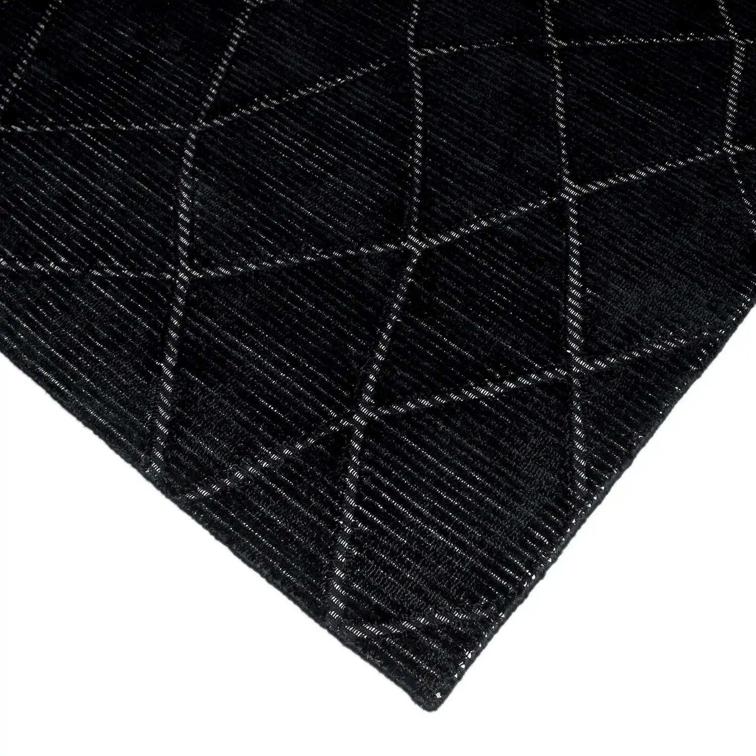 Lacey Abstract Diamond Charcoal Wool Rug empty1