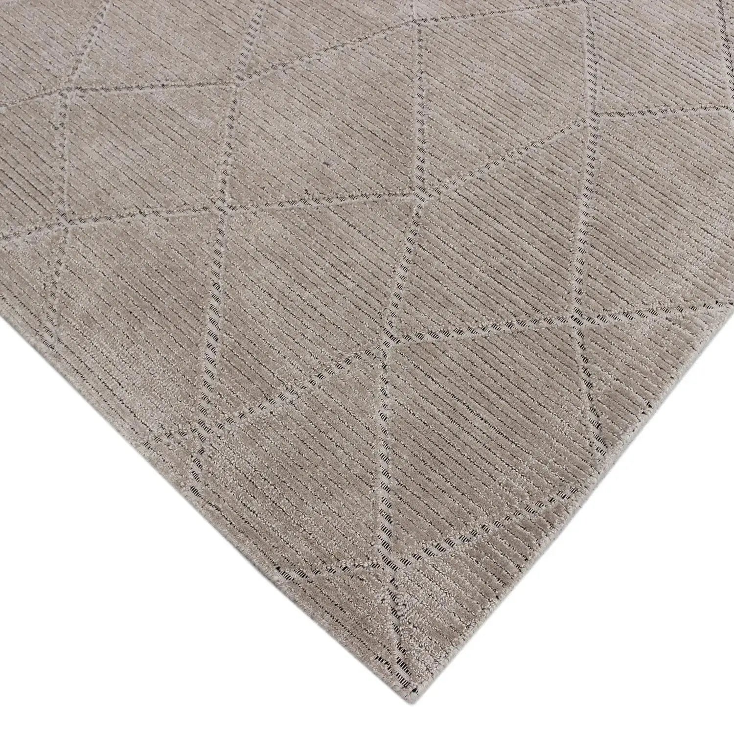 Lacey Diamond Beige Wool Rug empty1