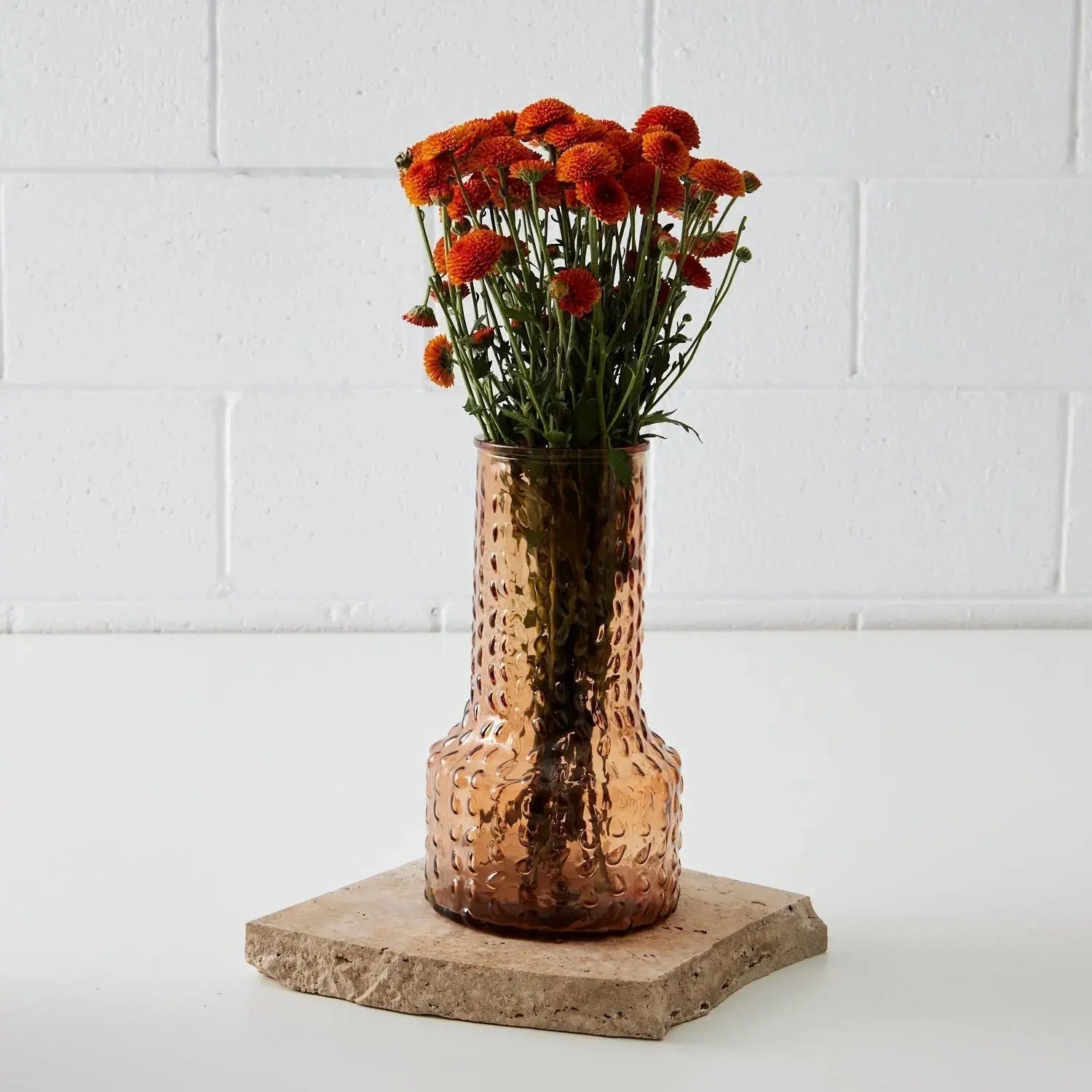 Large Tall Spotted Glass Vase Brown KAILE