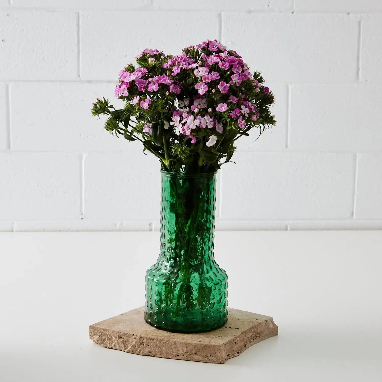 Large Tall Spotted Glass Vase Green KAILE
