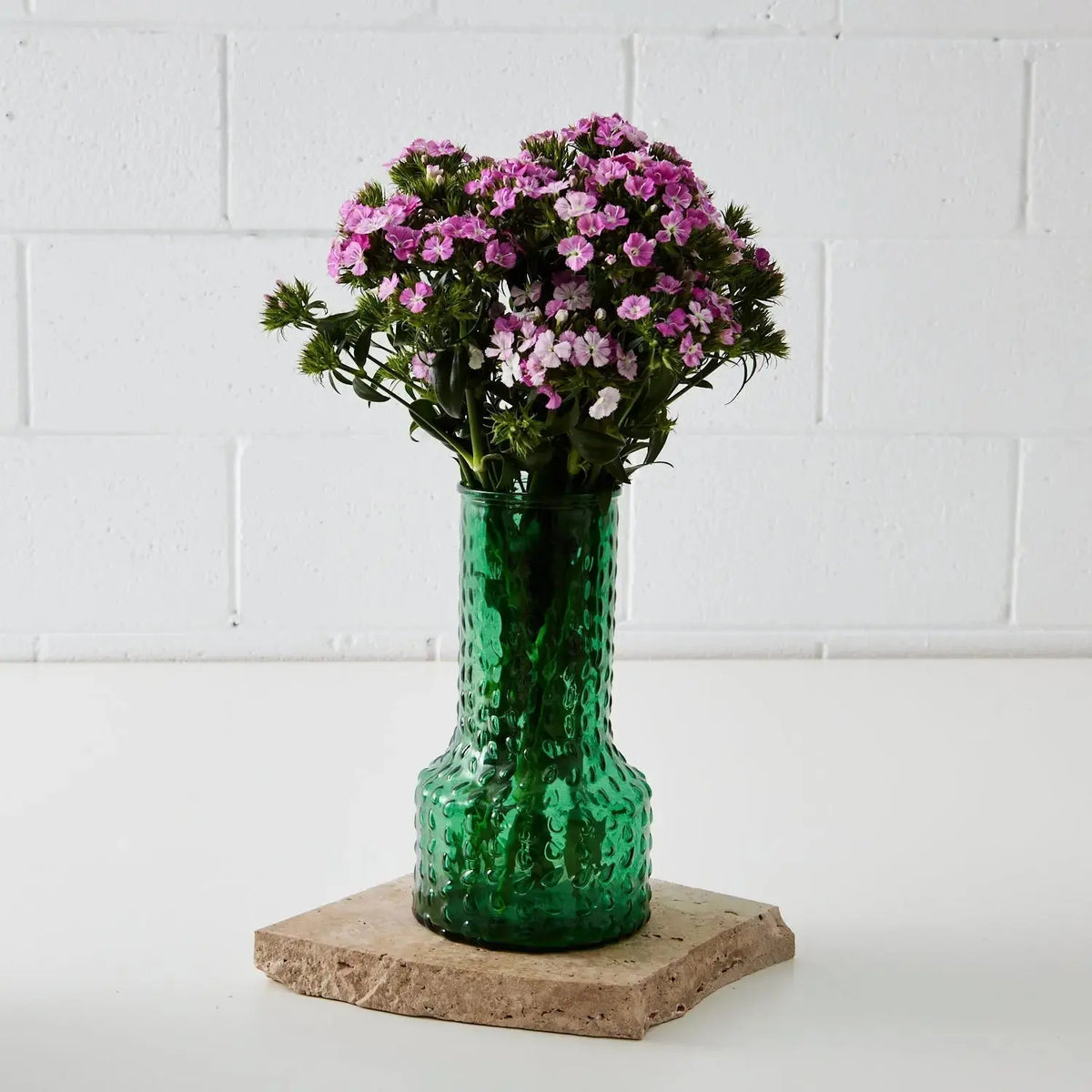 Large Tall Spotted Glass Vase Green KAILE