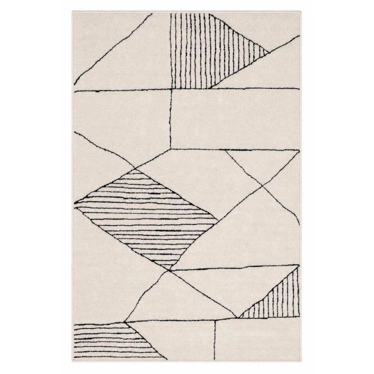 Leo Geometric Cream & Black Rug DecoRug