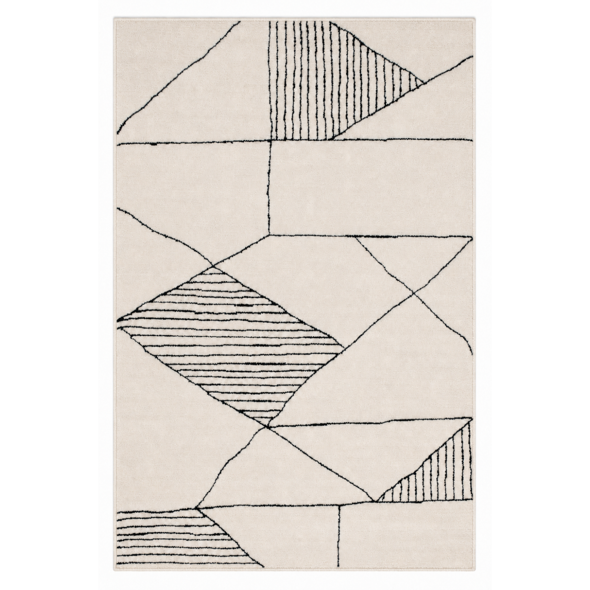 Leo Geometric Cream & Black Rug