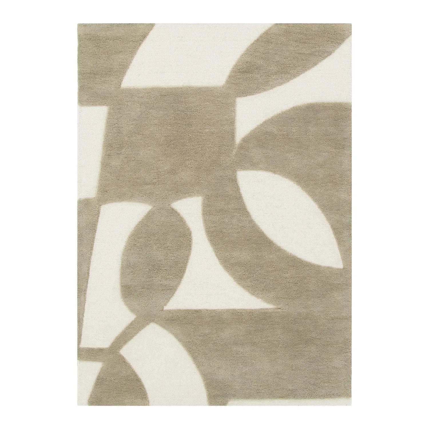 Lewis Ivory Green Wool Rug TULSIRAM