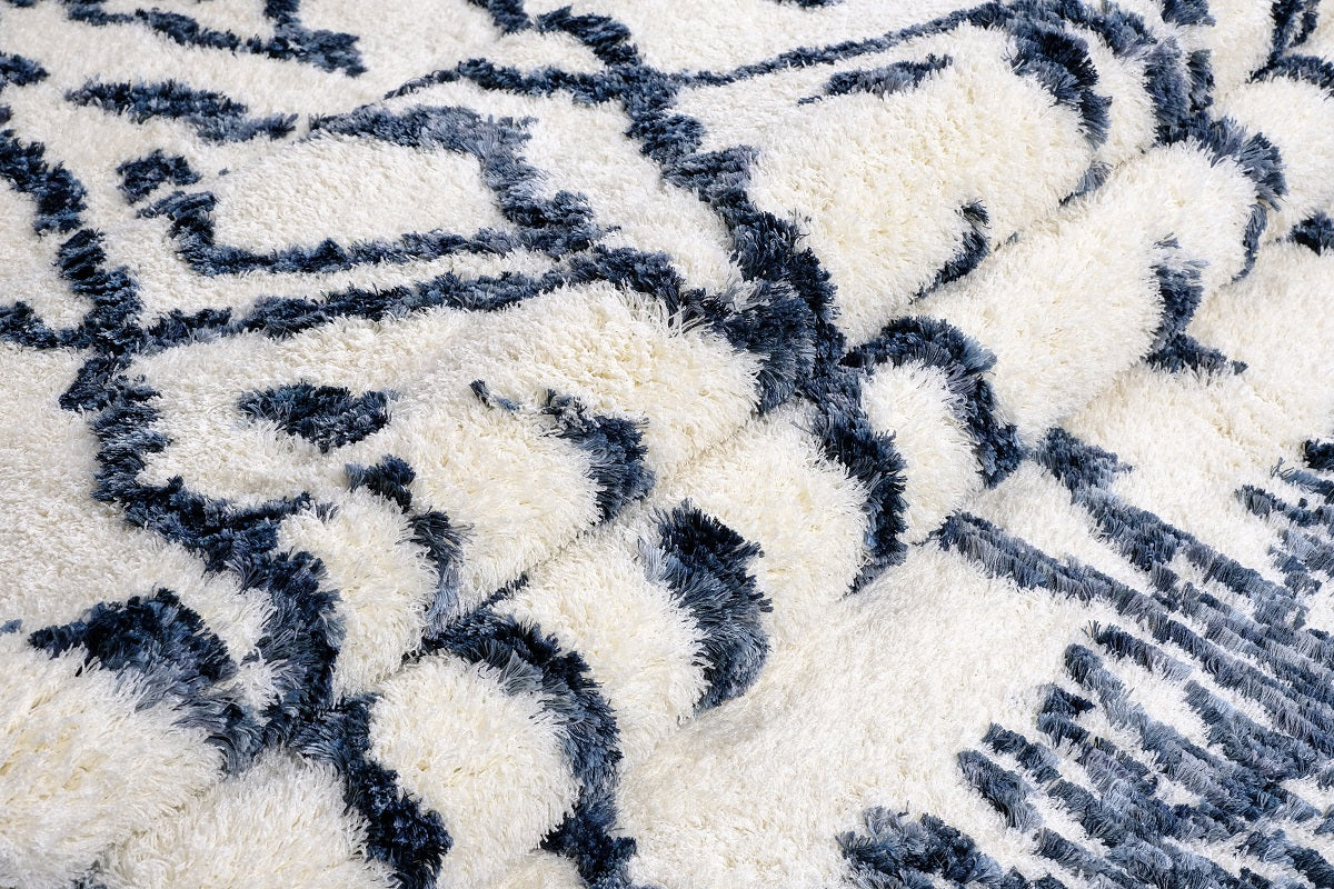 Marrakesh Cream Blue Moroccan Rug Smartex Int