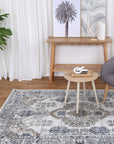 Oporto Taicang Blue & Grey Traditional Soft Rug - OPOR07