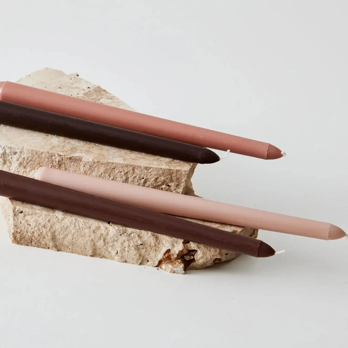 Ombre Taper Candle Set of Four Brown KAILE