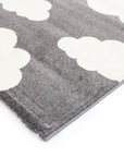 Piccolo Dark Grey and White Cloud Kids Rug - 1592 495