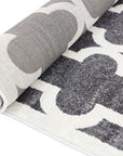 Piccolo Grey and White Lattice Pattern Kids Rug - 2051 895