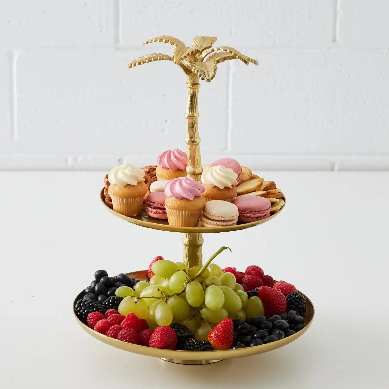 Palm Metal 2-tier Serve Stand COAST
