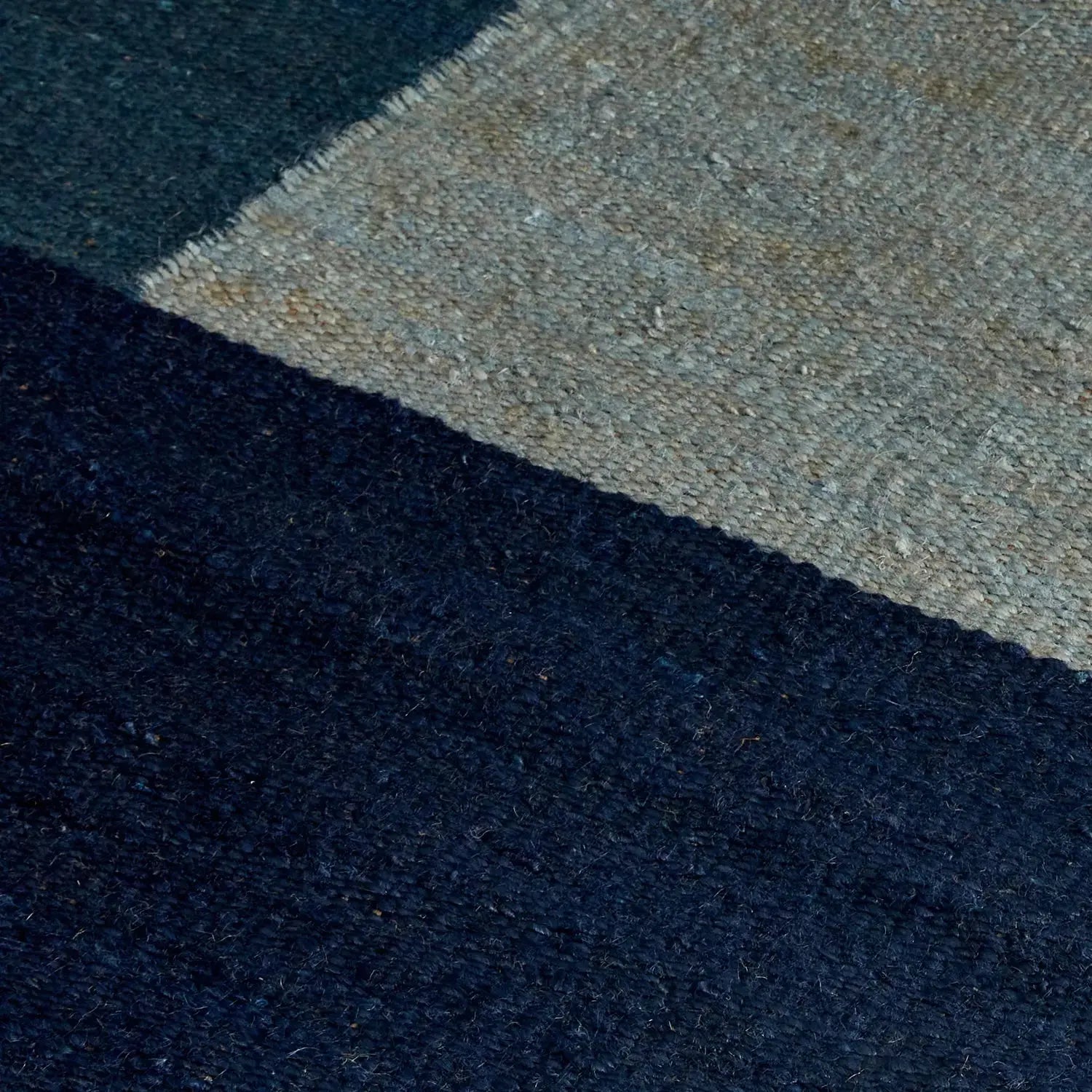 Piha Jute Irregular Rug Blue JAIPUR