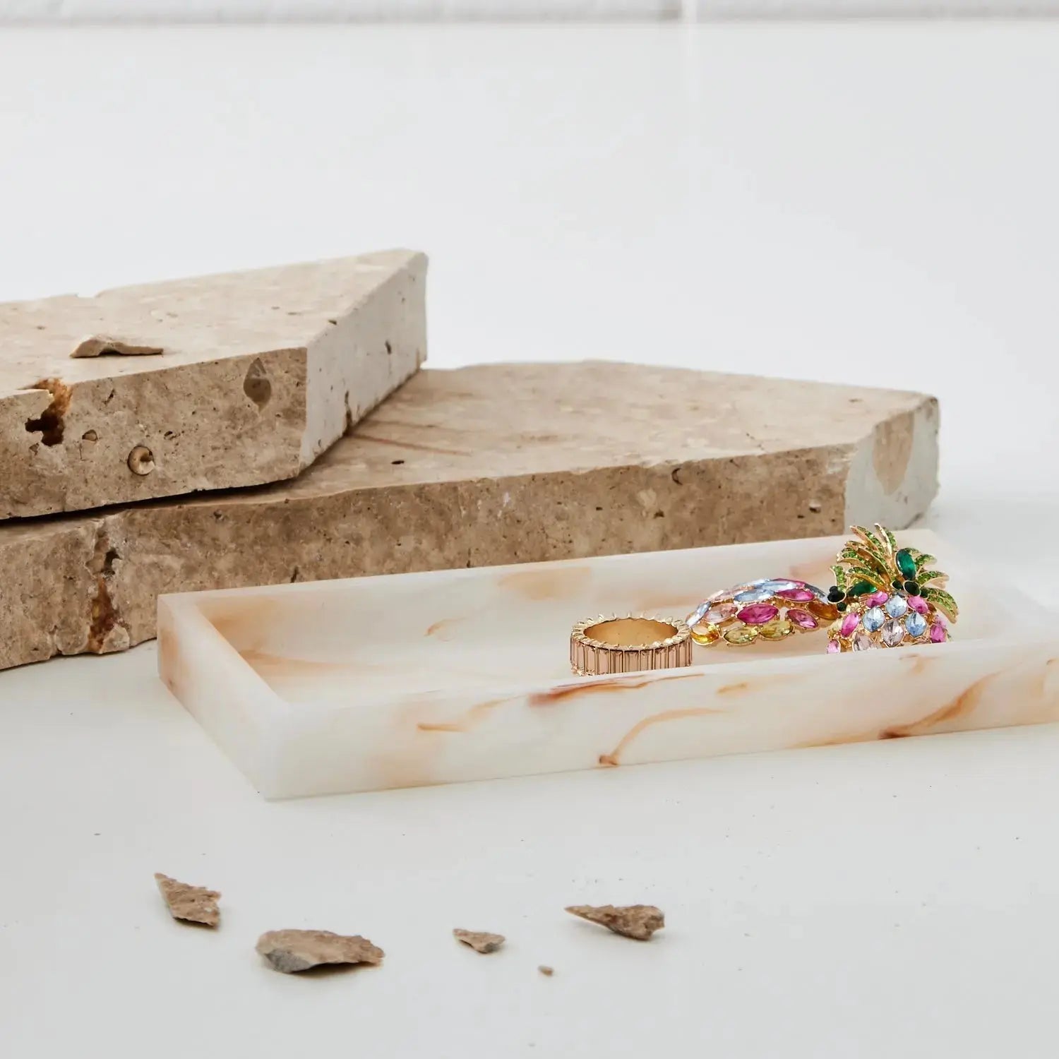 Resin Marbled Tray Peach KAILE