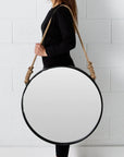 Round Metal Wall Mirror Black KAILE