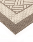 Sisalo Beige Geometric Ikat Bordered Rug - 1828/J84-D
