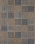 Sisalo Beige Patchwork Square Shape Patterned Ikat Rug - 85/991-X