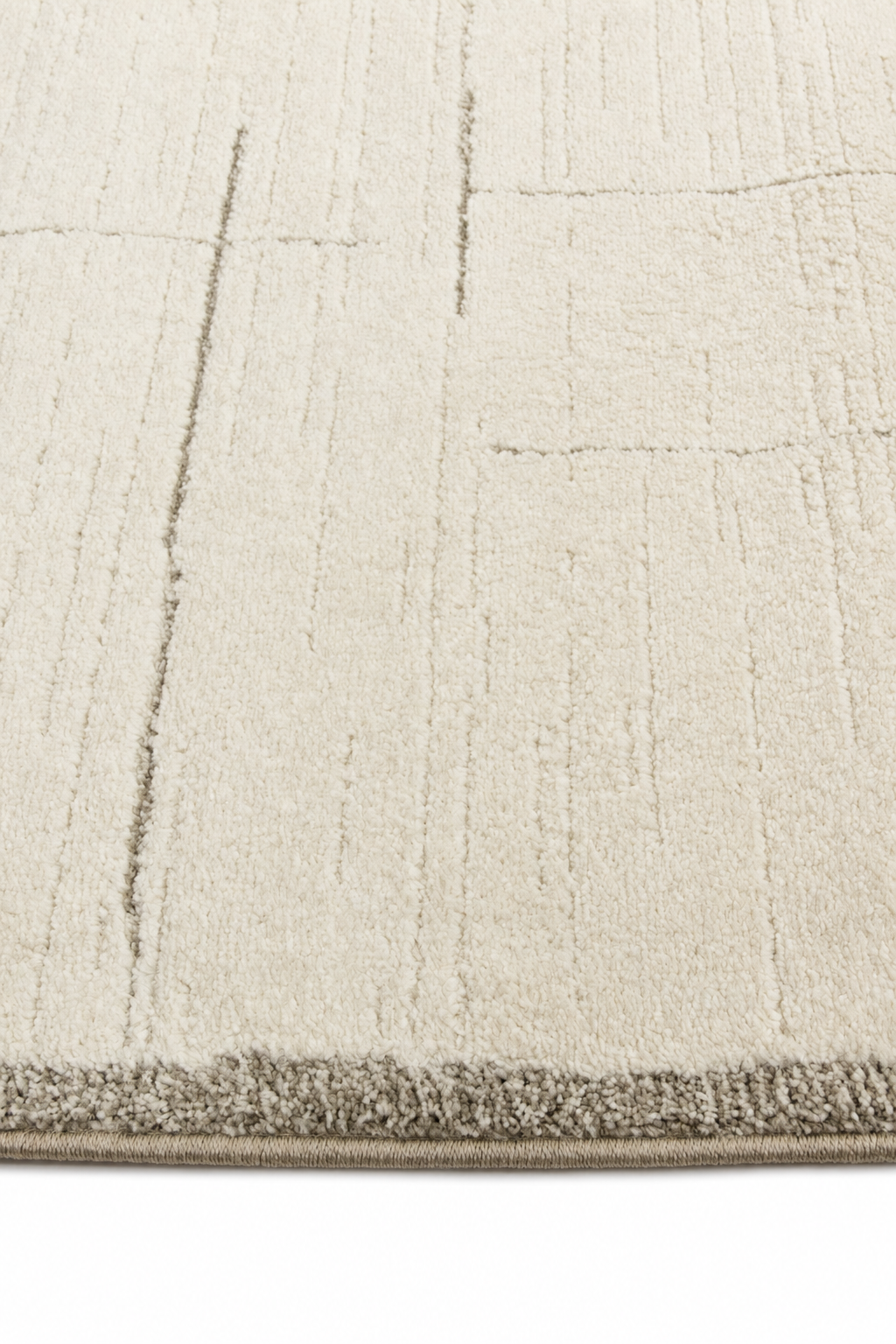Leo Grid Cream Textured Rug