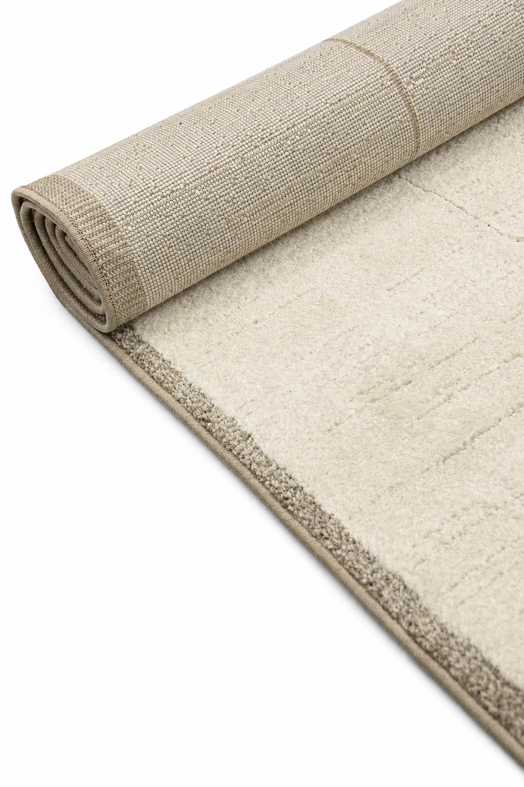 Leo Grid Cream Textured Rug
