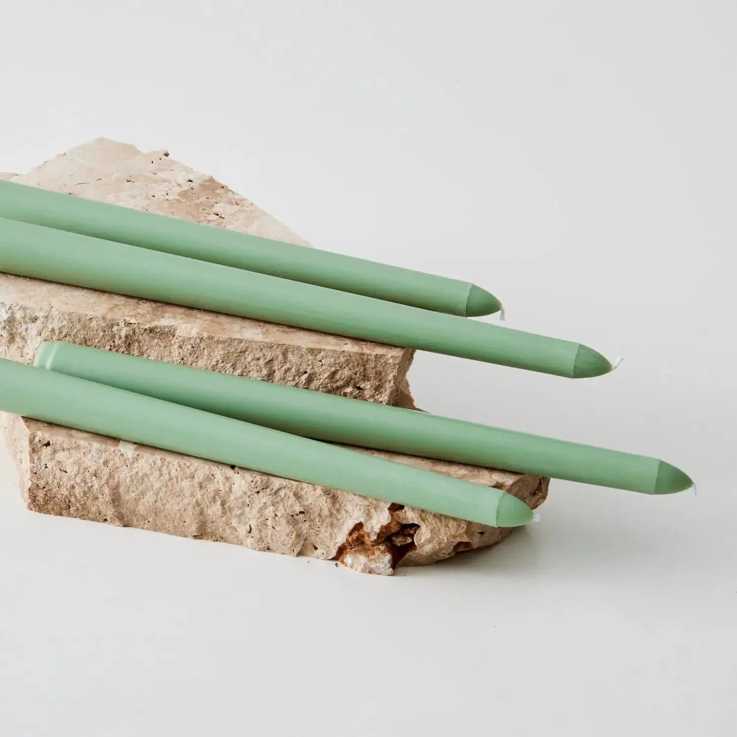 Solid Taper Candle Set of Four Green KAILE