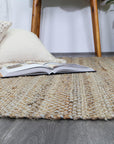 Taj Blue Natural Basket Weave Jute Rug
