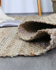 Taj Blue Natural Basket Weave Jute Rug