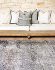 Vintage Crown Anne Echo Blue & Grey Distressed Vintage Rug