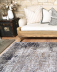 Vintage Crown Anne Echo Blue & Grey Distressed Vintage Rug