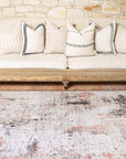 Vintage Crown Charles Ivory Blush Distressed Vintage Rug