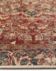 Vintage Crown Albert Red & Gold Distressed Vintage Rug -(2869-00)