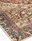 Vintage Crown Albert Red & Gold Distressed Vintage Rug -(2869-00)