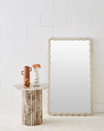 Wavy Wood Mirror in Taupe COAST