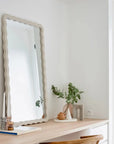 Wavy Wood Mirror in Taupe COAST
