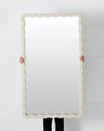Wavy Wood Mirror in Taupe COAST