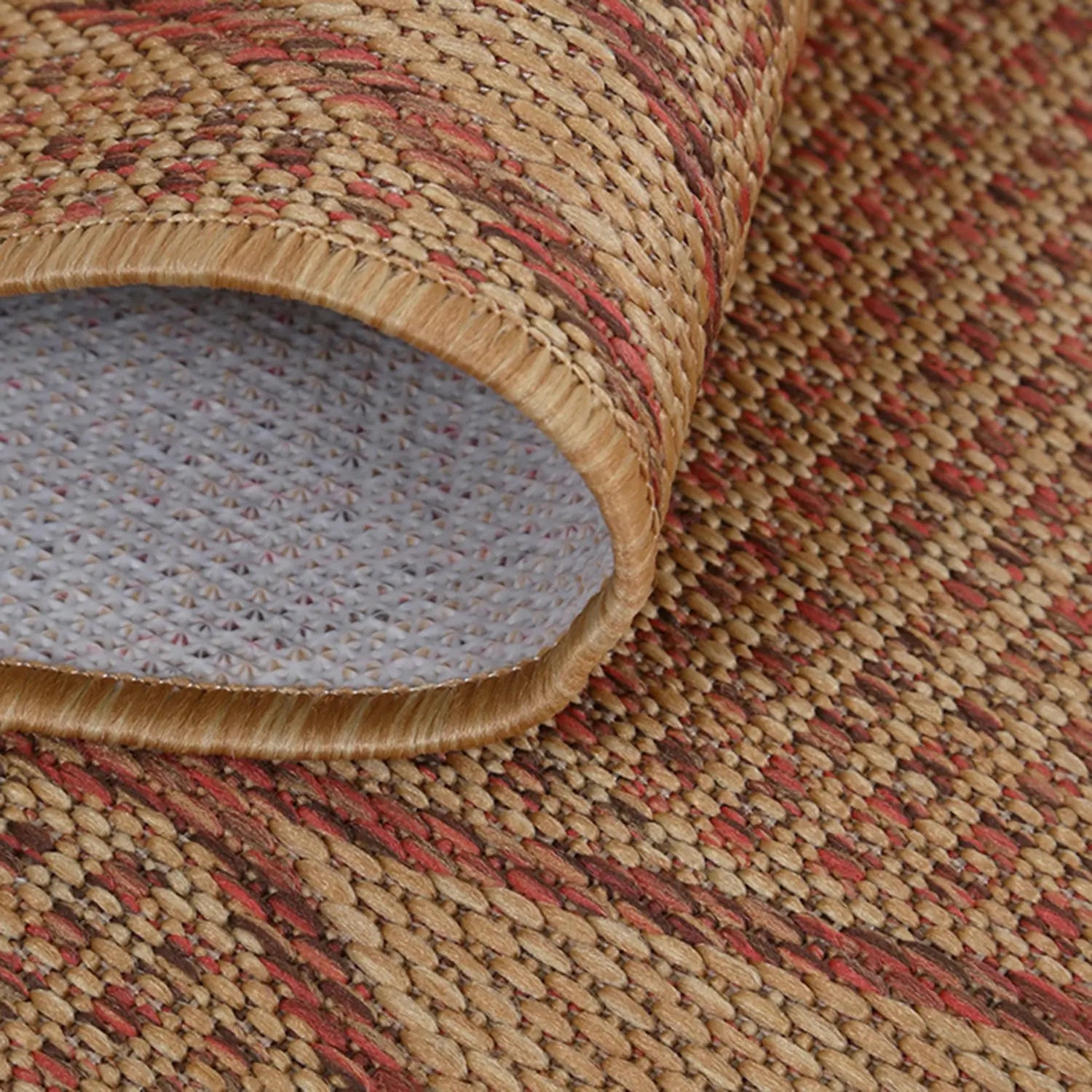 Elements Herringbone Terracotta Diamond Non-Slip Rug DecoRug